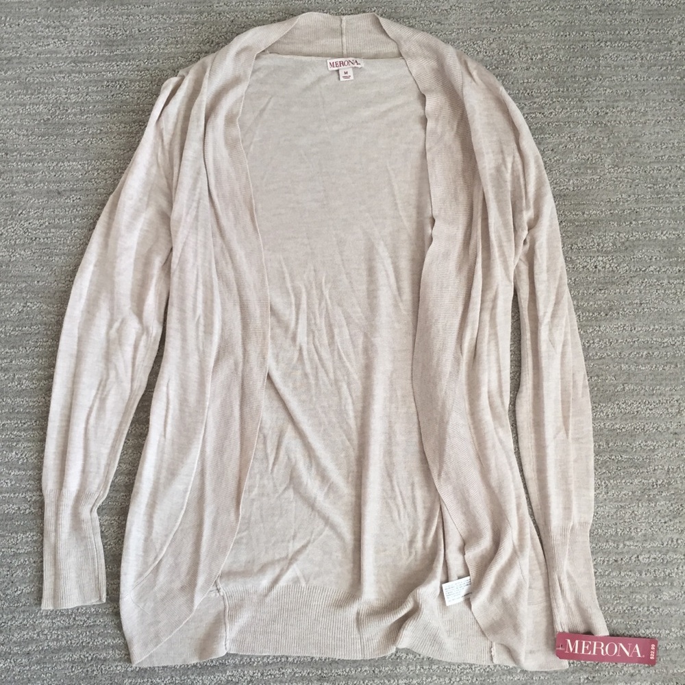 Merona Open Front Oatmeal Cardigan (Medium) NWT